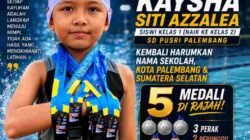 Kaysha Siti Azzalea Kembali Harumkan Nama SD Pusri Palembang, Sabet 5 Medali di Piala Kemenpora RI 2026 Lampung Fast Swim