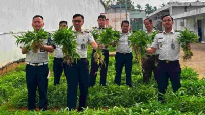 Rutan Kelas I Palembang Panen Kangkung Capai 72,2 Kilogram