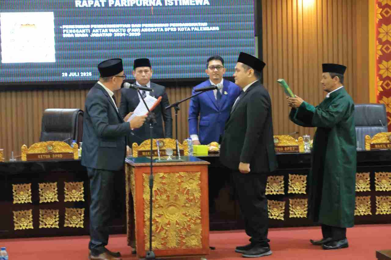 M. Djody Nugraha P.A. resmi dilantik sebagai Anggota DPRD Kota Palembang melalui mekanisme Pergantian Antar Waktu (PAW) sisa masa jabatan 2024–2029