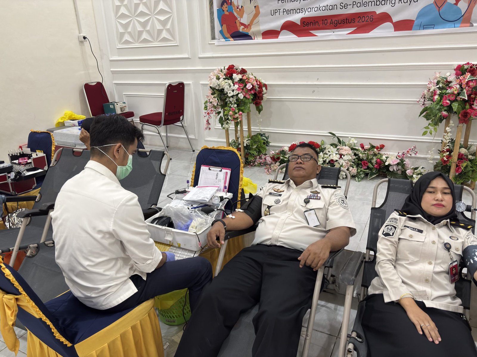 Semarak HUT Ke-81 RI, Pegawai Rutan Palembang Ikuti Donor Darah dan Pemeriksaan Kesehatan