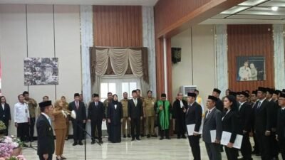 Wali Kota Ratu Dewa melantik 81 Pejabat lingkungan Pemkot Palembang, 24 Agustus 2026.