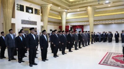 Gus Fawait saat menghadiri Pelantikan dan Pengambilan Sumpah Jabatan Pimpinan Tinggi Pratama dan Administrator di Pendopo Wahyawibawagraha, Jumat (28/8/2026) malam.