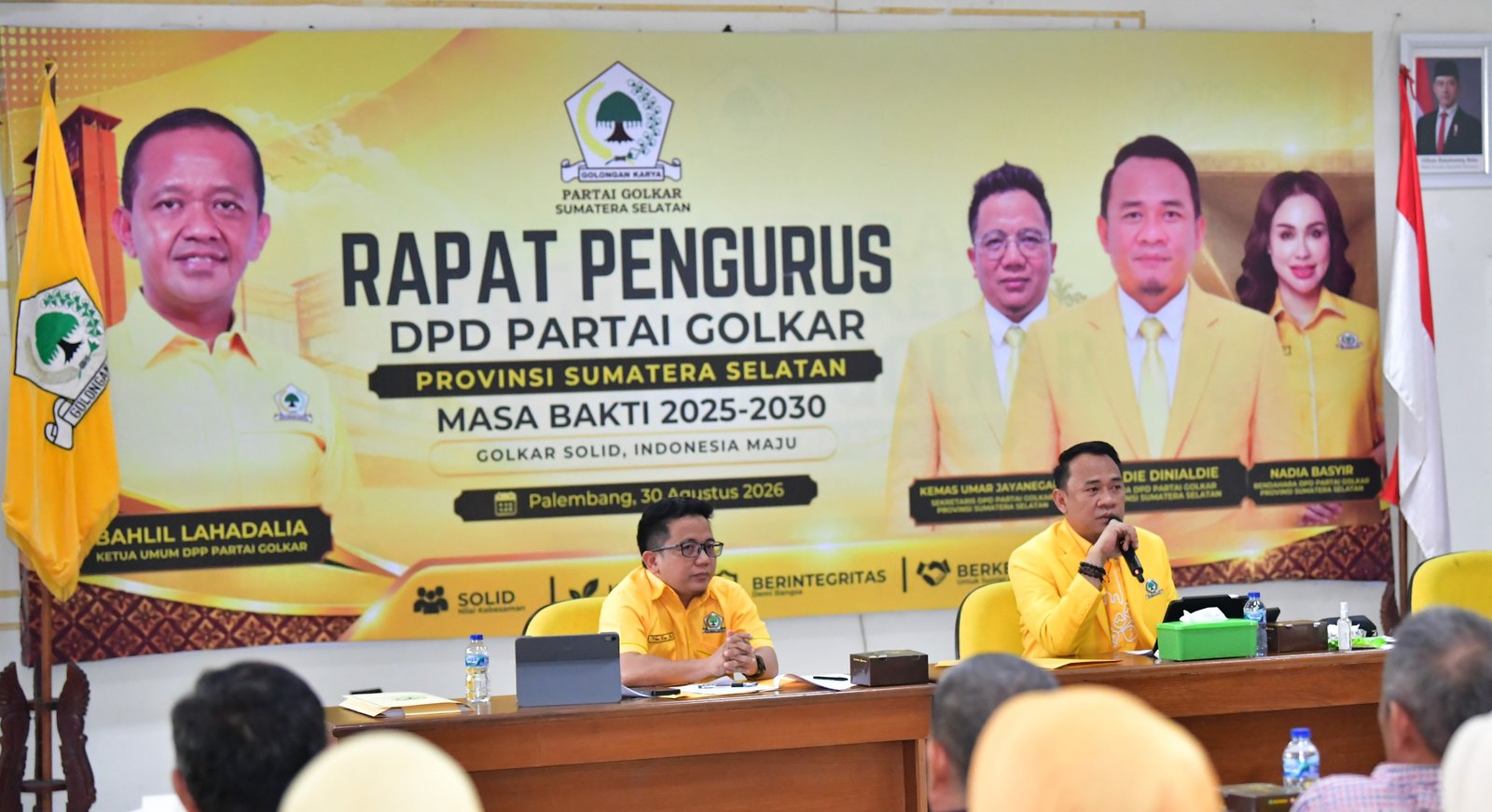 Konsolidasi Rapat Pengurus DPD Partai Golkar Provinsi Sumatera Selatan digelar di Aula DPD Partai Golkar Sumsel, Minggu (30/8/2026).