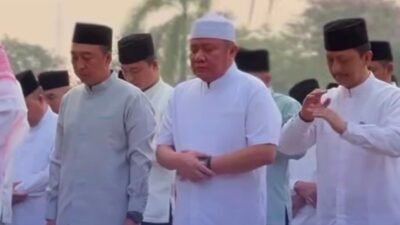 Gubernur Sumsel, Hewan Deru saat Salat Istisqa yang digelar Pemerintah Provinsi Sumatera Selatan, Selasa 25 Agustus 2026 pagi di Griya Agung