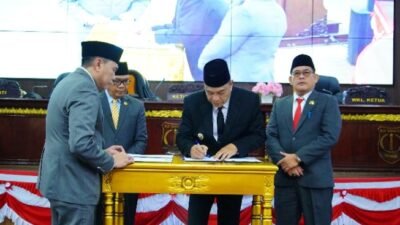 Bupati H.M Toha bersama DPRD Muba saat menandatangani Nota Kesepakatan KUPA-PPASP RAPBD-P 2026