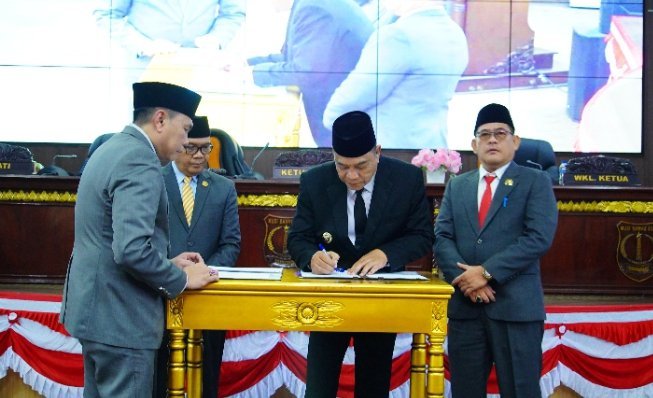 Bupati H.M Toha bersama DPRD Muba saat menandatangani Nota Kesepakatan KUPA-PPASP RAPBD-P 2026
