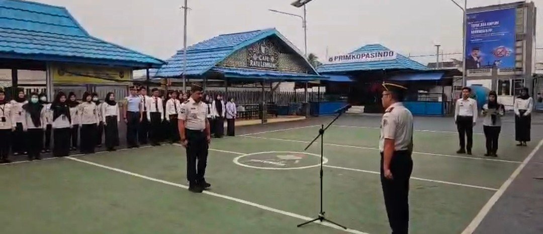 Aris Supriyadi Pimpin Apel Perdana di Rutan Kelas I Palembang