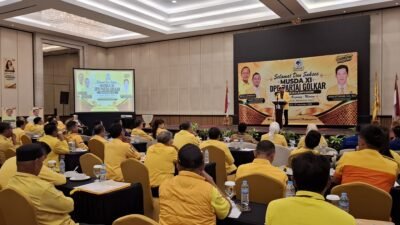 Ketua DPD Partai Golkar Sumatera Selatan Andie Dinialdie membuka Musda XI DPD Partai Golkar Kabupaten Banyuasin