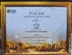Anak Perusahaan PTBA, PT Huadian Bukit Asam Power Raih Juara 3 Apresiasi EBTKE 2026 dari Kementerian ESDM