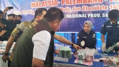 Dipimpin Gubernur Herman Deru, BNNP Sumsel Blender 45,5 Kg Sabu dan Ribuan Ekstasi