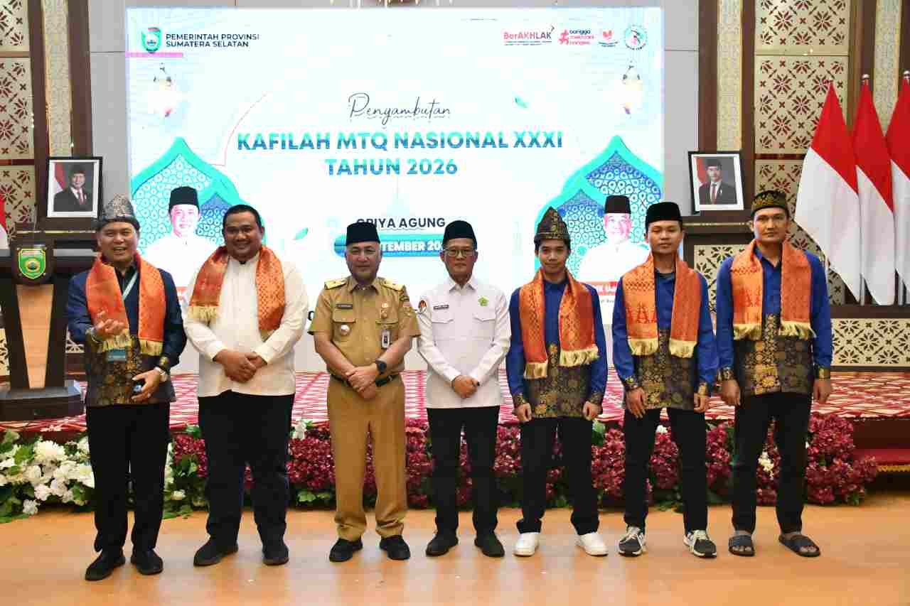 Kepulangan Duta Qur'an Sumsel disambut hangat di Griya Agung Palembang, Senin (21/9/2026) siang