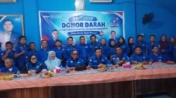 DPC menggelar bakti sosial donor darah di Kantor DPC Partai Demokrat Kota Palembang, Jalan Musi II, Minggu (27/9/2026).