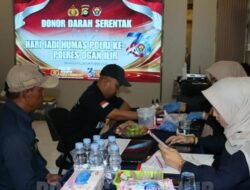 Jelang HUT Humas Polri ke-75, Polres Ogan Ilir Gelar Aksi Donor Darah Bersama TNI, Media dan PMI